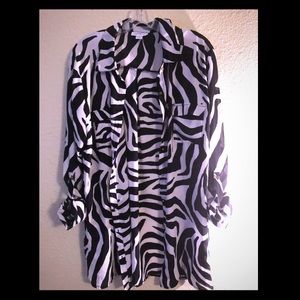 Zebra Jacklyn Smith Blouse....  Super Cute XXL NEW